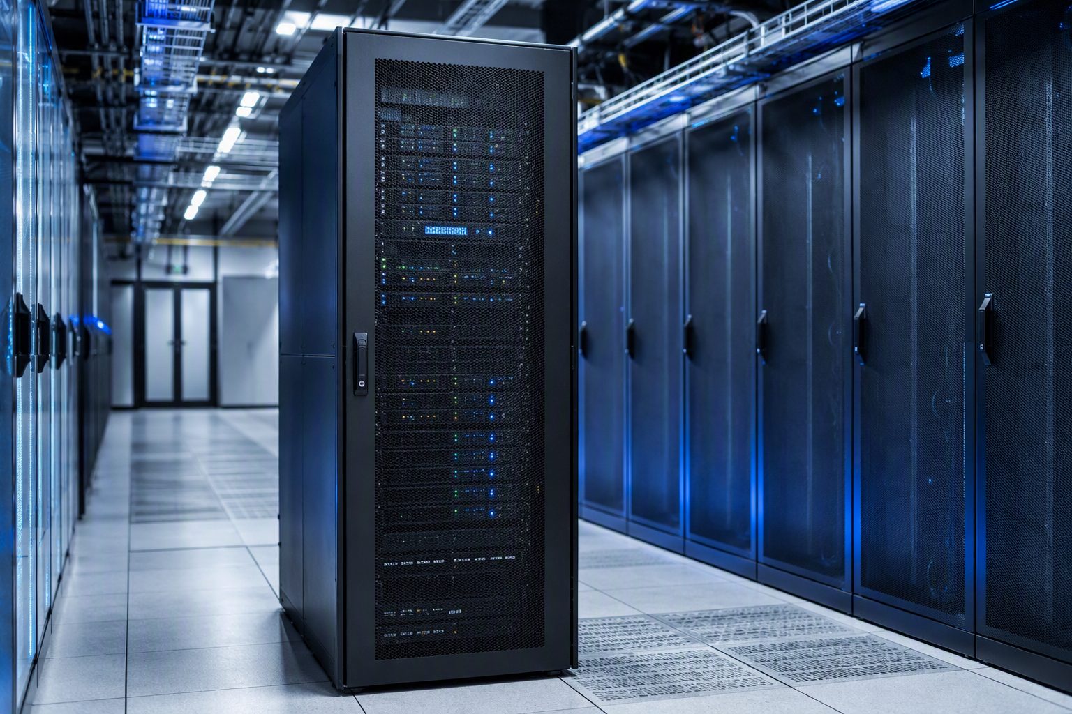 Floor mount server rack 42U manufactured by MEGARACKS Bangalore, India